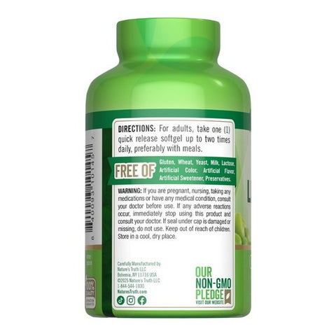 Nature's Truth, Ultra Soya Lecithin Quick Release Softgels, 1200 Mg, 120 Caps
