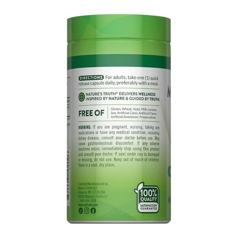 Nature's Truth, Magnesium Oxide Quick Release Capsules, 500 Mg, 90 Caps