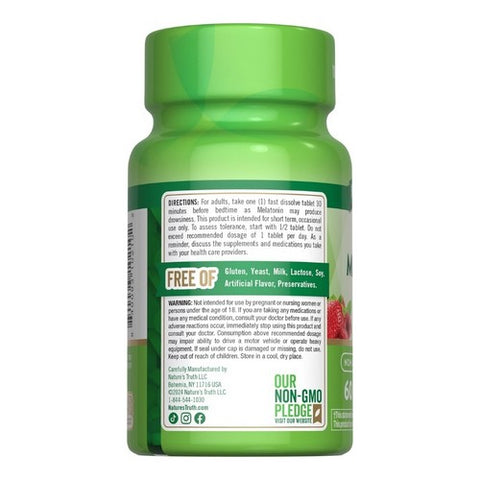 Nature's Truth, Melatonin Fast Dissolve Tabs Natural Berry Flavor, 12 Mg, 60 Tabs