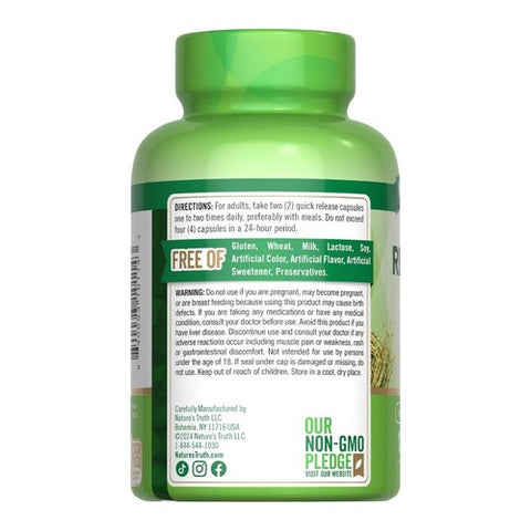 Nature's Truth, Red Yeast Rice Quick Release Capsules, 600 Mg, 120 Caps