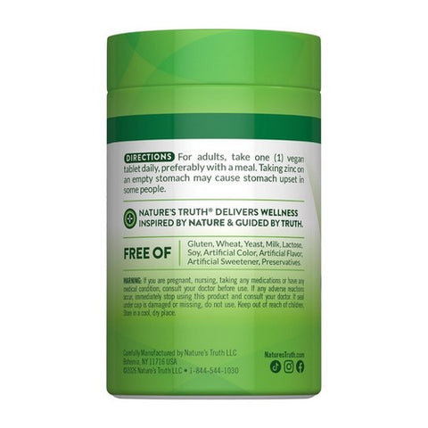 Nature's Truth, Chelated Zinc Tablets, 50 Mg, 100 Tabs