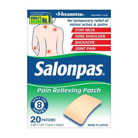 Salonpas, Pain Relieving Patches, 20 Each