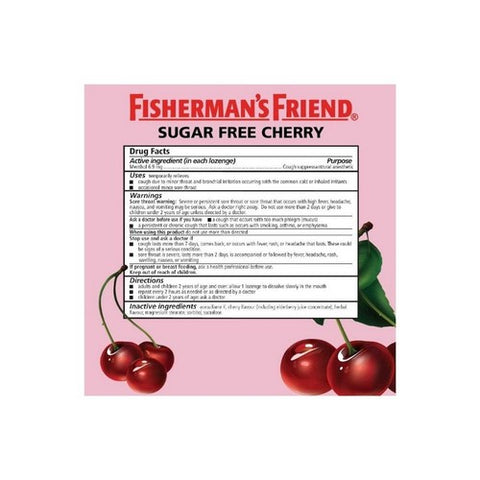 Fisherman's Friend, Menthol Cough Suppressant Lozenges Sugar Free Cherry, 40 Each