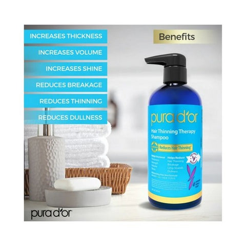 Pura d'Or, Hair Loss Prevention Therapy Shampoo, 16 Oz