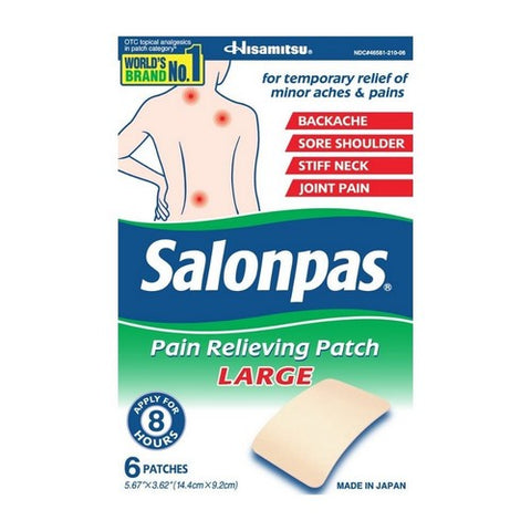 Salonpas, Pain Relieving Patches Large, 6 Each