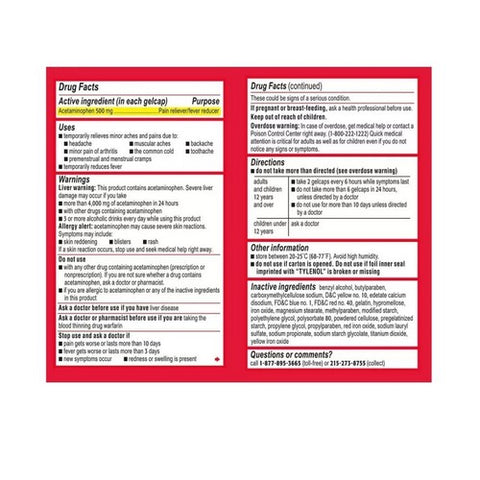 Tylenol, Extra Strength Rapid Release Gelcaps, 100 Caps