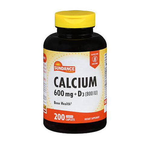 Sundance, Calcium + Vitamin D3 Coated Caplets, 200 Tabs