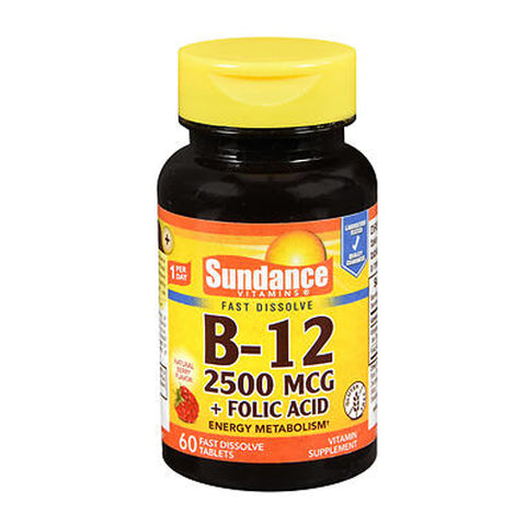 Sundance, B-12 + Folic Acid Fast Dissolve Tablets, 60 Tabs