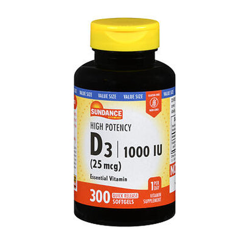Sundance, D3 Quick Release Softgels, 1000 IU, 300 Tabs