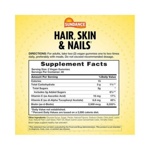 Sundance, Hair - Skin & Nails Gummies, 80 Tabs