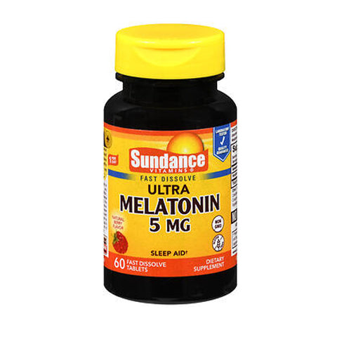 Sundance, Ultra Melatonin Fast Dissolve Tablets Natural Berry Flavor, 5 mg, 60 Tabs