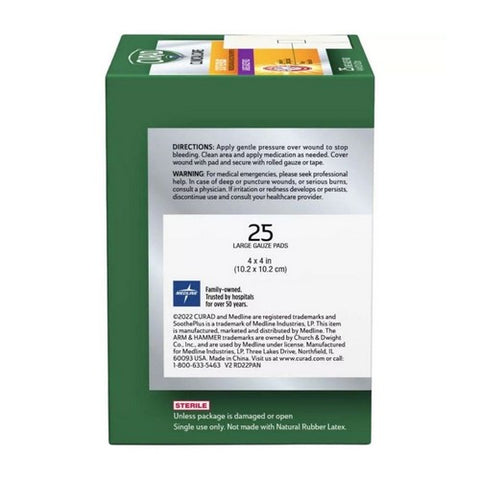 Curad, Sootheplus Large Gauze Pads, 25 Each