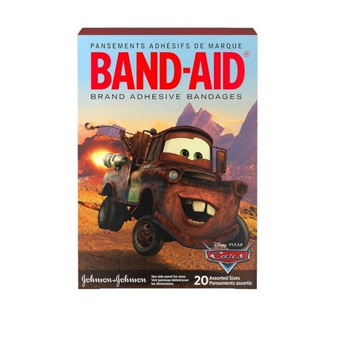Band-Aid, Adhesive Bandages Disney Pixar Cars 3 Assorted Sizes, 20 Each