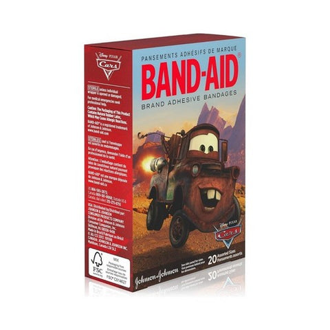 Band-Aid, Adhesive Bandages Disney Pixar Cars 3 Assorted Sizes, 20 Each