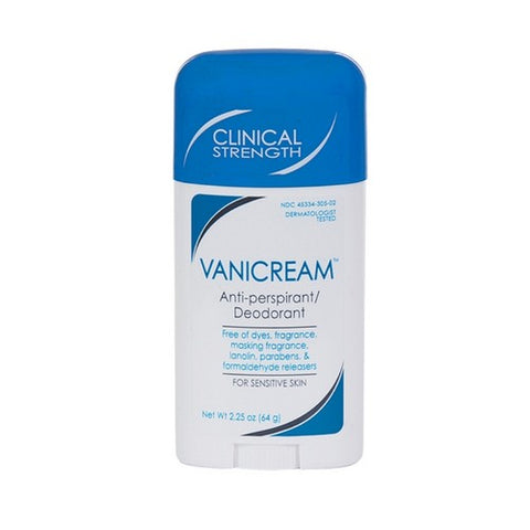Vanicream, Anti-Perspirant - Deodorant Clinical Strength For Sensitive Skin, 2.25 Oz