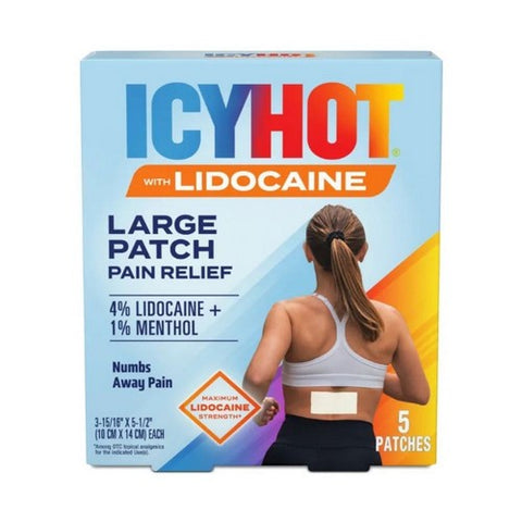 Icy Hot, Lidocaine Patches Plus Menthol Max Strength, 5 Each