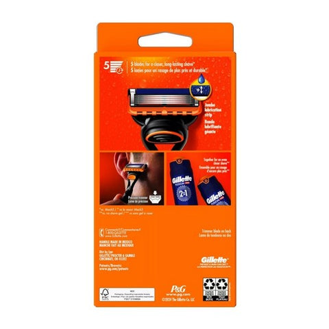 Gillette, Fusion Five Razor Handle And Two Blade Refills, 1 Each