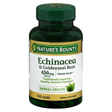 Nature's Bounty, Echinacea And Goldenseal Root Capsules, 450 Mg, 100 Caps