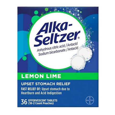 Alka-Seltzer, Effervescent Tablets Lemon Lime, 36 Tabs