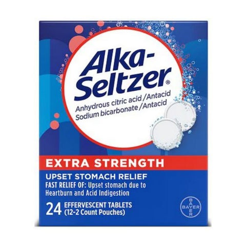 Alka-Seltzer, Effervescent Tablets Extra Strength, 24 Tabs