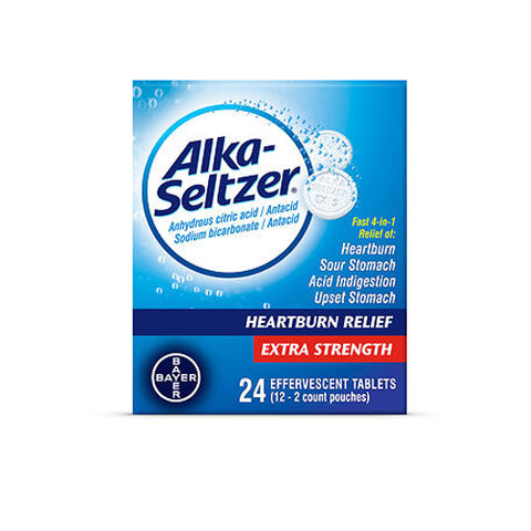 Alka-Seltzer, Effervescent Tablets Extra Strength, 24 Tabs