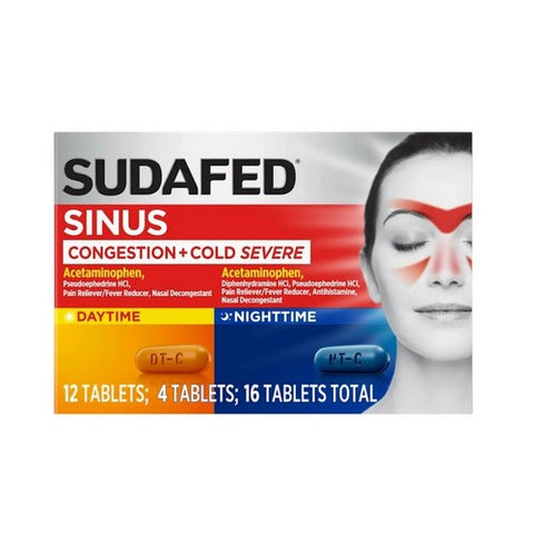Tylenol, Sudafed Pe Day + Night Sinus Congestion Tablets, 20 Tabs