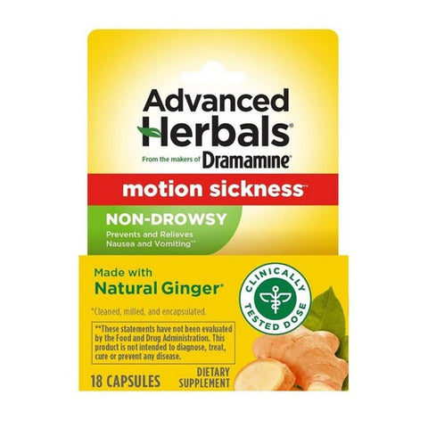 Med Tech Products, Dramamine Non-Drowsy Naturals With Ginger, 18 Tabs