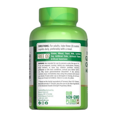 Nature's Truth, Double Strength Glucosamine Chondroitin MSM Complex Coated Caplets, 90 Tabs