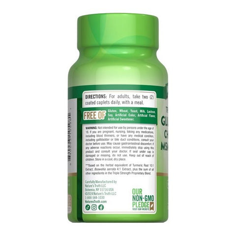 Nature's Truth, Triple Strength Glucosamine Chondroitin MSM Complex, 60 Tabs