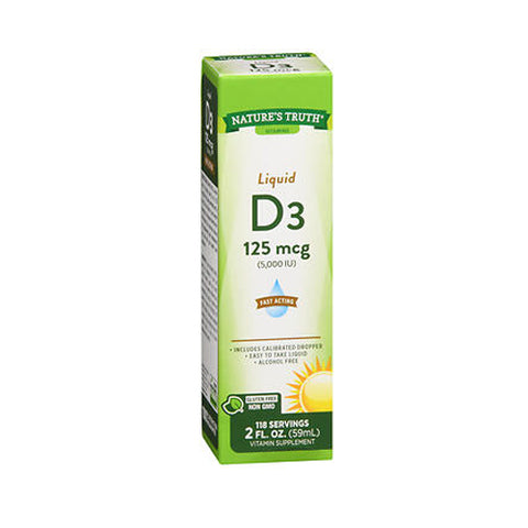 Nature's Truth, D3 Fast Acting Vitamin Liquid, 5000 IU, 2 Oz