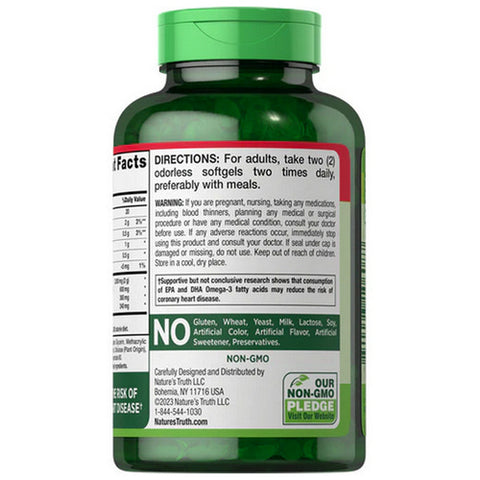 Nature's Truth, Fish Oil Softgels Odorless Natural Lemon, 2000 Mg, 110 Caps