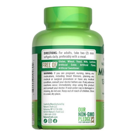 Nature's Truth, Vitamins Mini Fish Oil Softgels Premium Strength, 1300 mg, 100 Caps