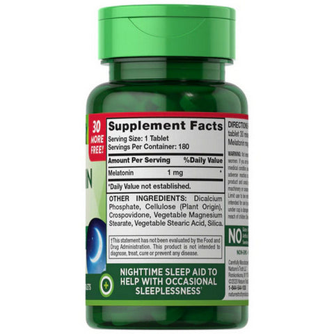 Nature's Truth, Melatonin, 1 Mg, 180 Tabs