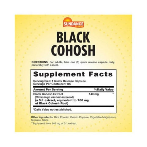 Sundance, Black Cohosh Quick Release Capsules, 100 Caps