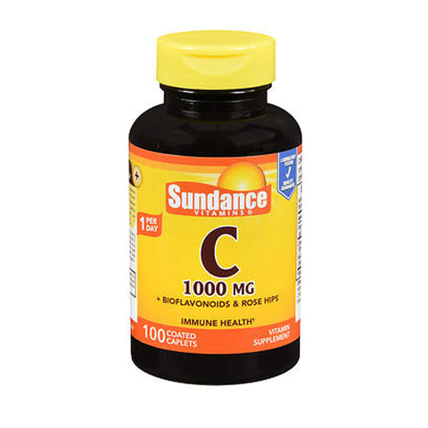 Sundance, Vitamin C + Bioflavonoids & Rose Hips Coated Caplets, 1000 mcg, 100 Tabs