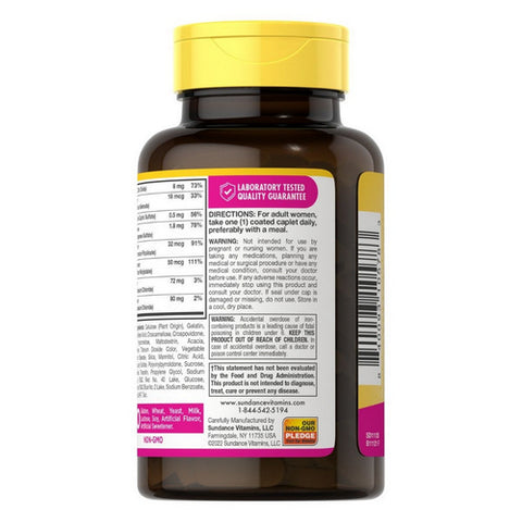 Sundance, ABC Complete Women'S Multivitamin & Mineral Formula Coated Caplets, 60 Tabs