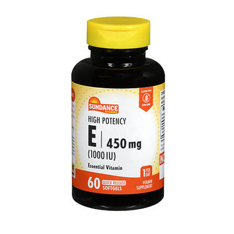 Sundance, Vitamins High Potency E Vitamin Quick Release Softgels, 1000 IU, 60 Caps