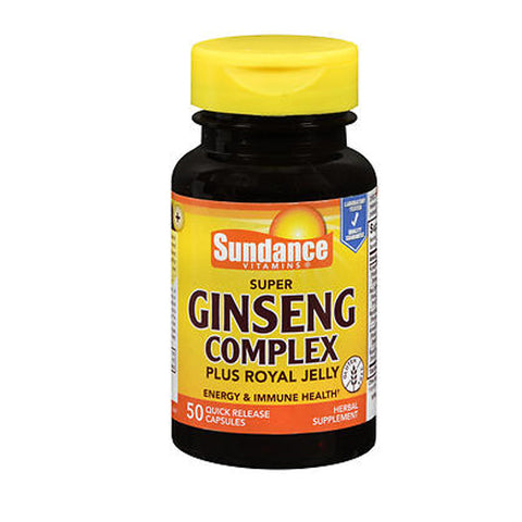 Sundance, Vitamins Super Ginseng Complex Plus Royal Jelly Quick Release Capsules, 50 Caps