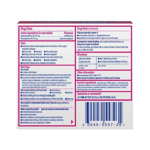 Benadryl, Allergy Plus Congestion Tablets, 24 Tabs
