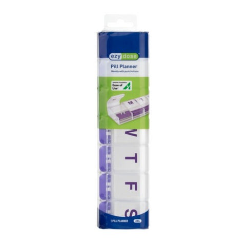 Acu-Life, Ezy Dose Weekly/Push Button Pill Planner Double Extra Large, 1 Each