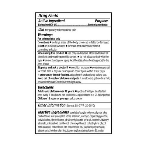 Blue-Emu, Numbing Pain Relief Cream With Lidocaine, 2.7 Oz