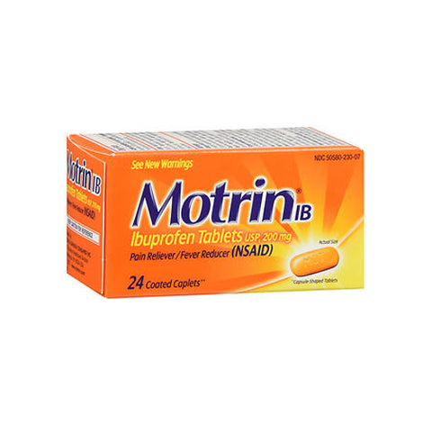 Motrin, Ib Ibuprofen Coated Caplets, 24 Tabs