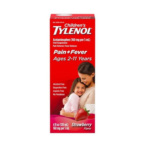 Tylenol, Children's Pain + Fever Oral Suspension Strawberry Flavor, 4 Oz