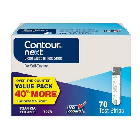 Contour, Blood Glucose Test Strips, 70 Each