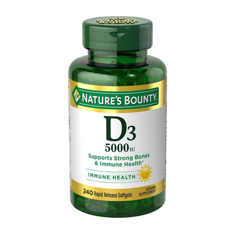 Nature's Bounty, D3 Rapid Release Softgels, 5000 IU, 240 Caps