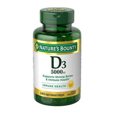 Nature's Bounty, D3 Rapid Release Softgels, 5000 IU, 240 Caps