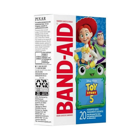 Band-Aid, Adhesive Bandages Assorted Sizes Toy Story 4, 20 Each