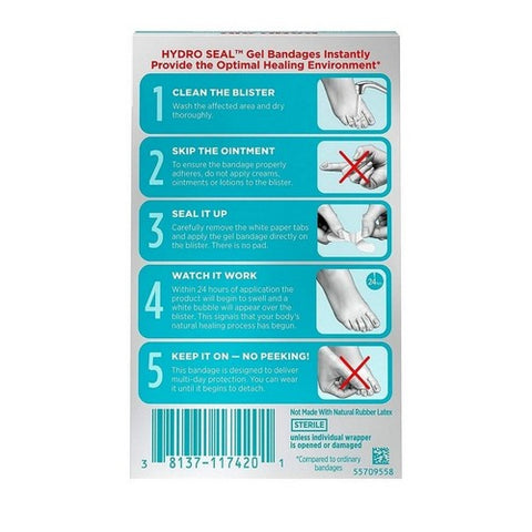 Band-Aid, Hydro Seal Blister Toes Hydrocolloid Gel Bandages, 8 Each