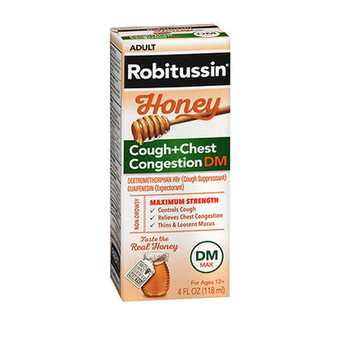 Robitussin, Adult Honey Cough + Chest Congestion Dm Liquid, 4 Oz