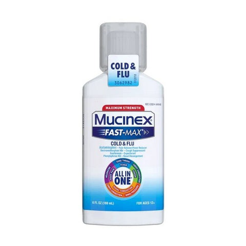 Mucinex, Fast-Max Cold & Flu Maximum Strength Liquid, 6 Oz